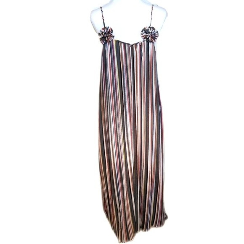 Azulu by Anthropologie Aqua dress, multicolor stripe w/ sparkle 4